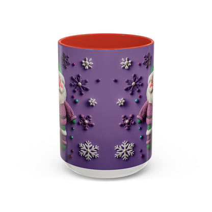Purple Santa Snowflake Mug | Accent Coffee Mug