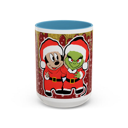 Grinch and Mouse Santa Mug | Accent Coffee Mug 11oz 15oz