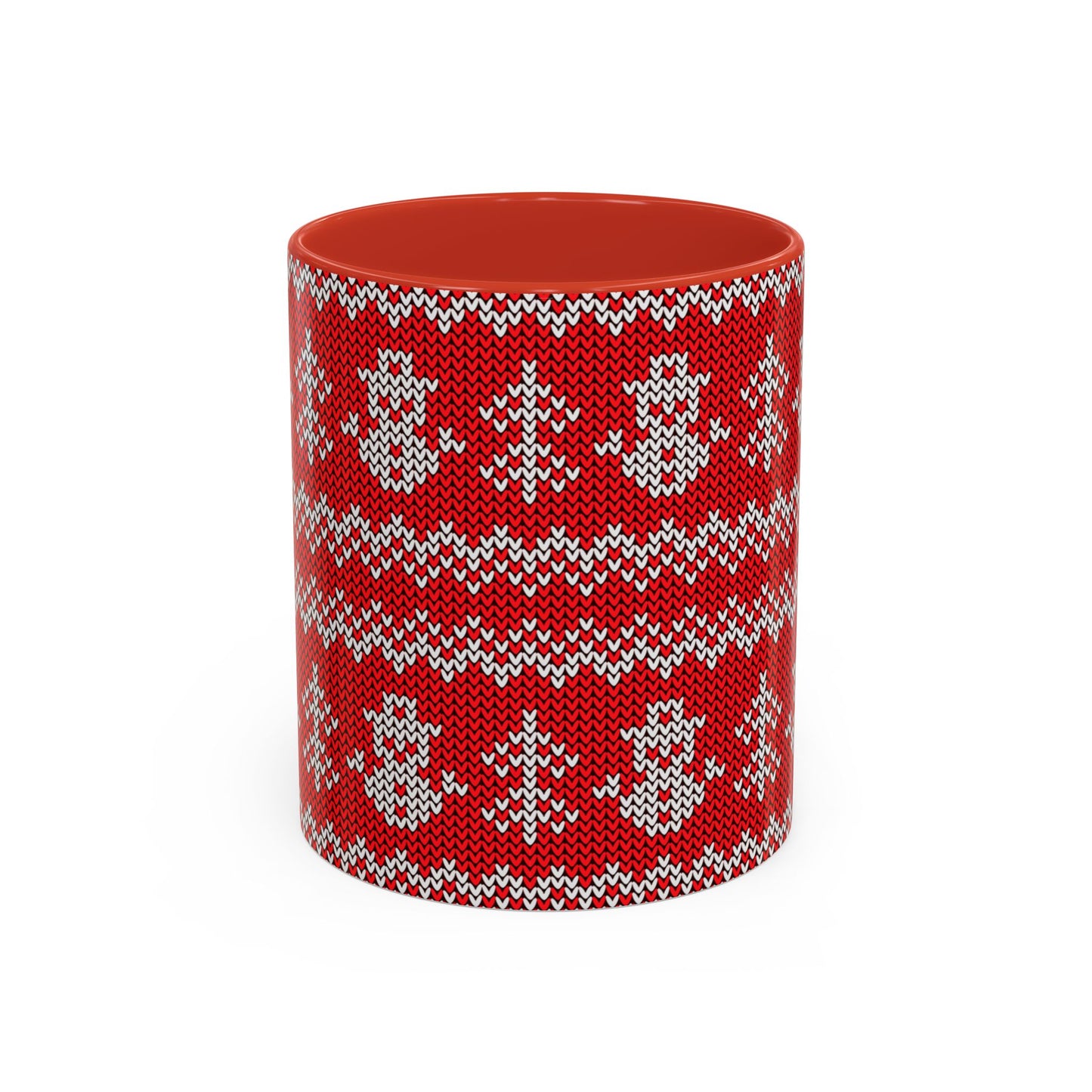 Snowman Knit Pattern Accent Mug | Christmas Holiday Coffee Cup
