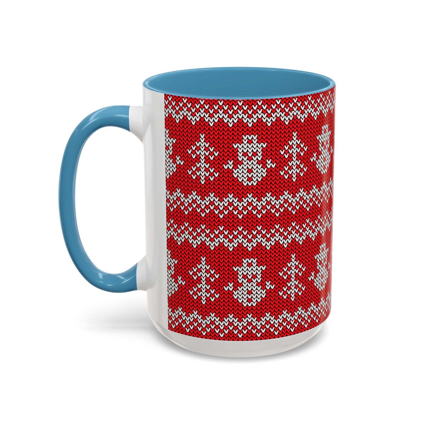 Snowman Knit Pattern Accent Mug | Christmas Holiday Coffee Cup