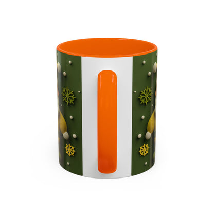 Yellow Santa Holiday Mug | Christmas Accent Coffee Mug (11,15oz)