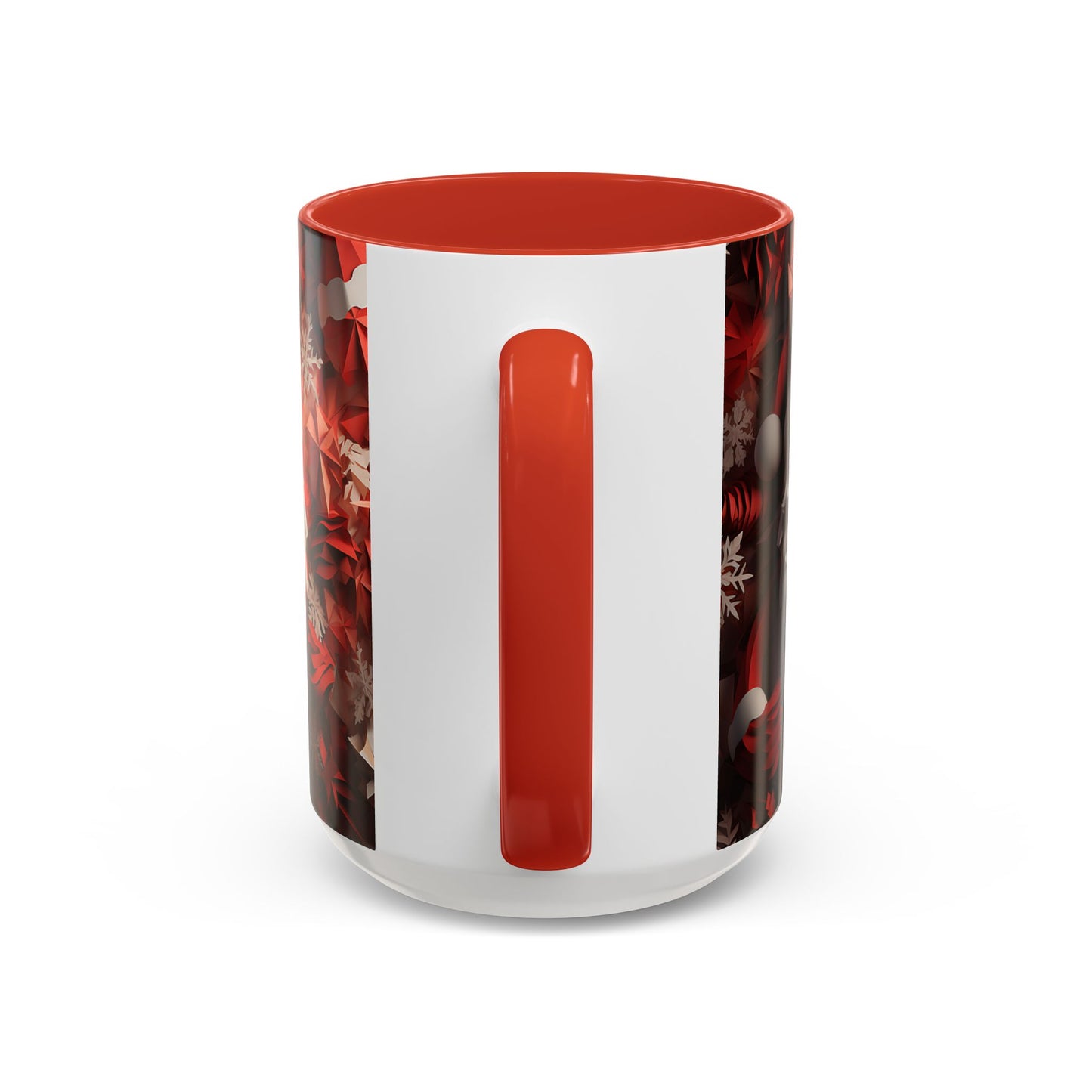 Santa Claus Mug | Christmas Santa Coffee Mug, Red Snowflake Holiday Ceramic