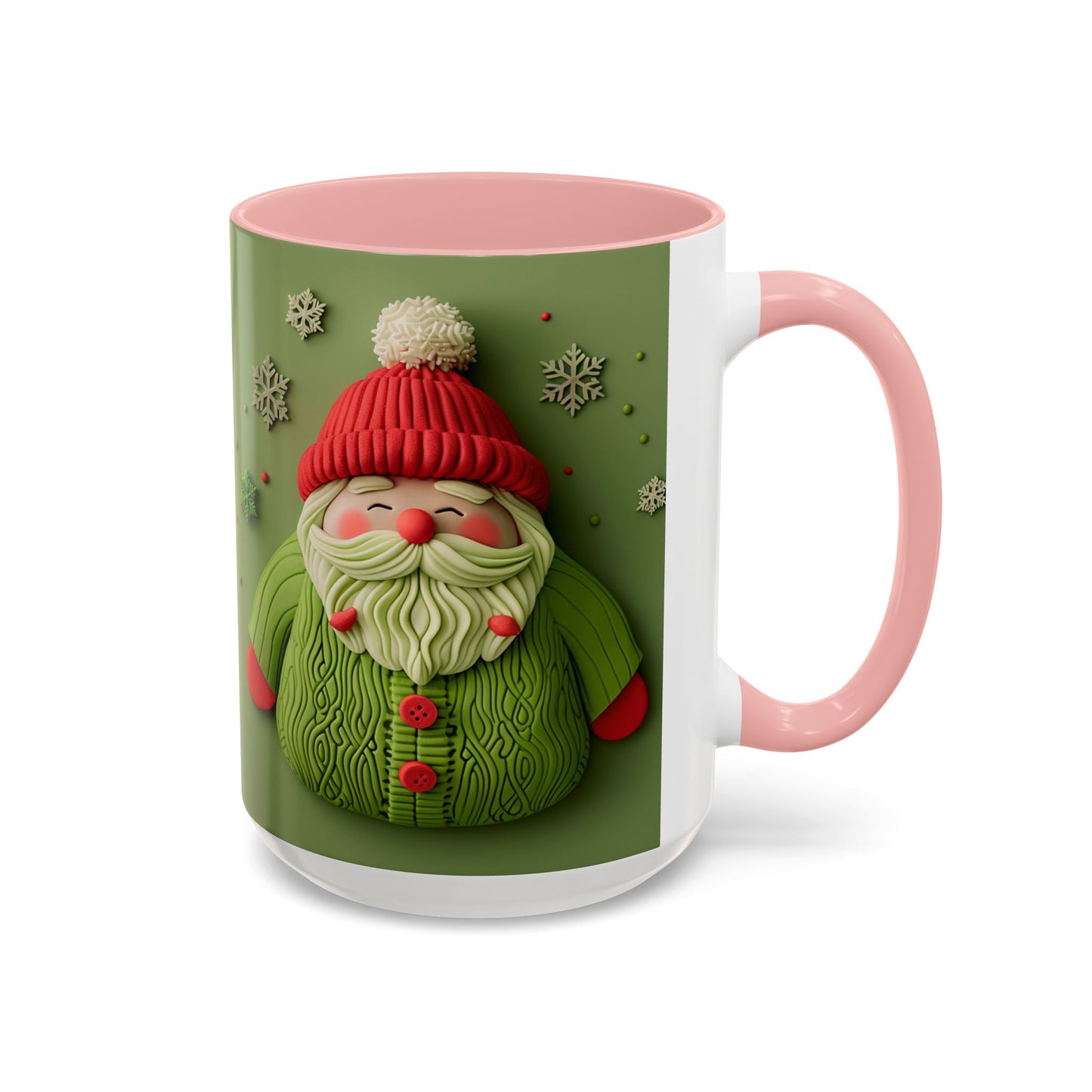 Green Knit Santa Mug | Accent Coffee Mug