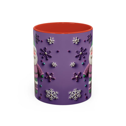Purple Santa Snowflake Mug | Accent Coffee Mug