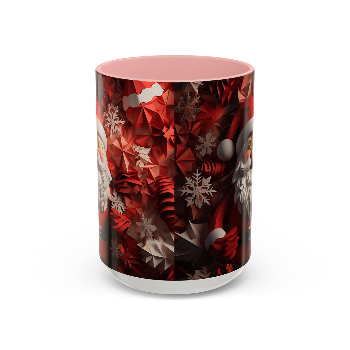 Santa Claus Mug | Christmas Santa Coffee Mug, Red Snowflake Holiday Ceramic