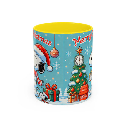 Beagle Chistmas Illustration Mug | Accent Coffee Mug 11oz 15oz