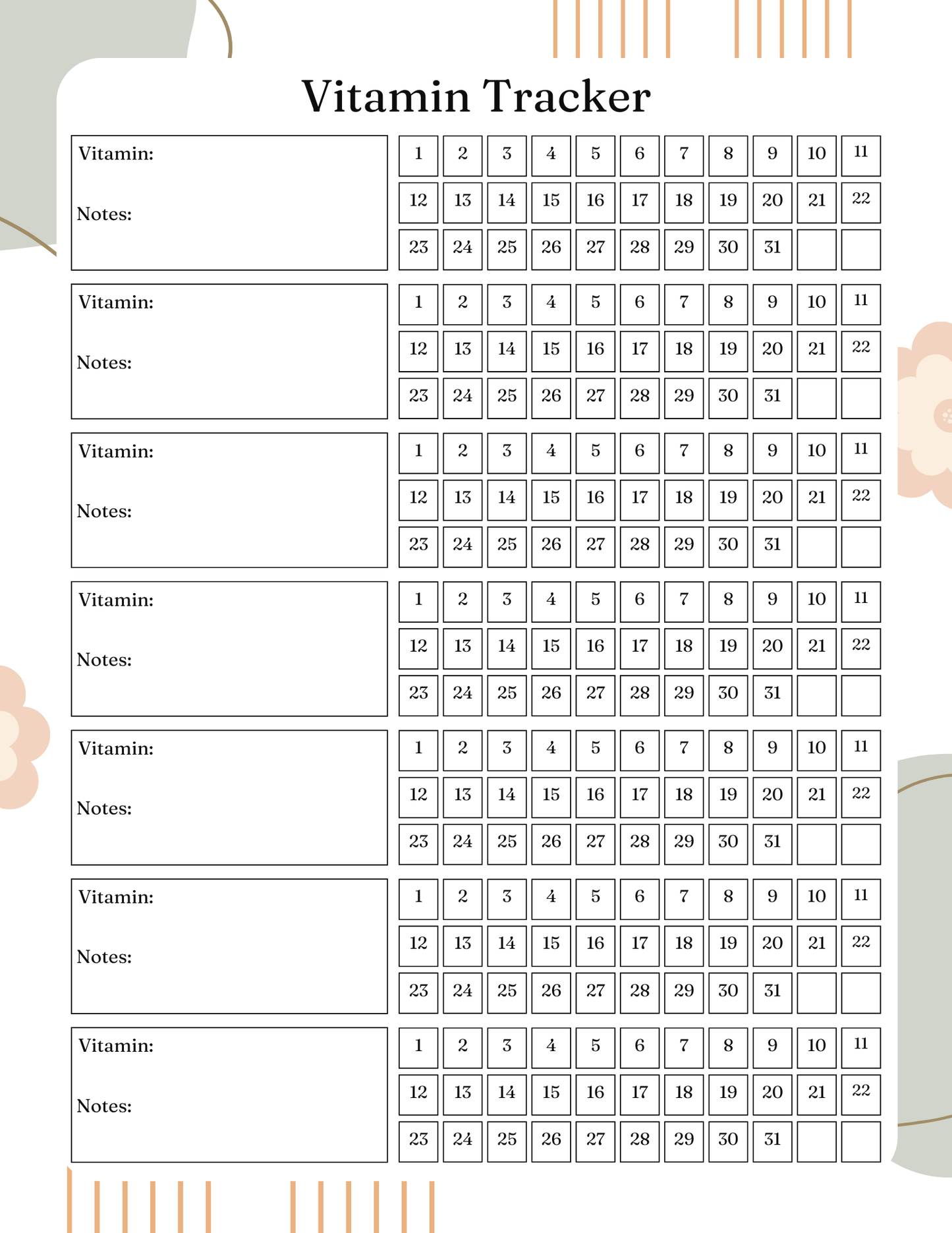 Health and Wellness Planner | Digital Download