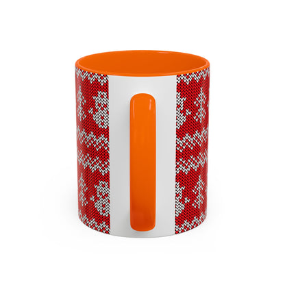 Snowman Knit Pattern Accent Mug | Christmas Holiday Coffee Cup