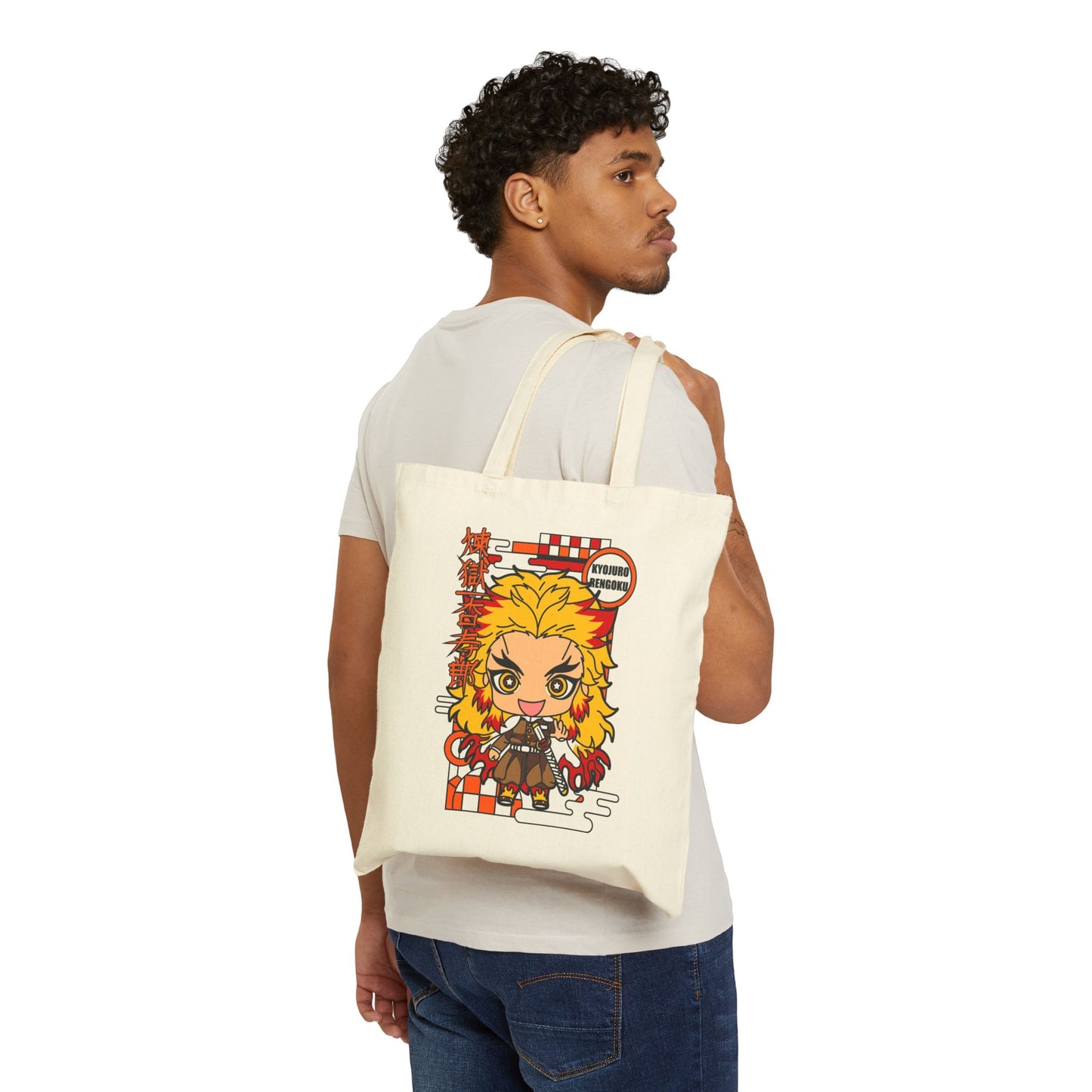 Chibi Rengoku Tote Bag | Demon Slayer Inspired Canvas Tote bag