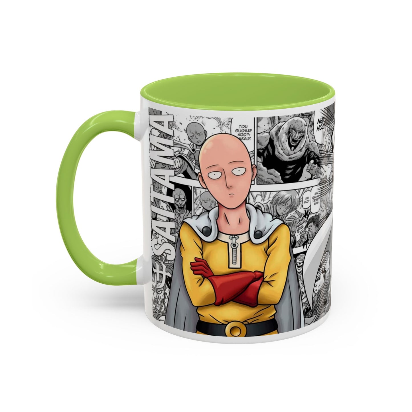 Saitama Mug |One Punch Man Inspired Collage Accent Mug (11/15 oz)
