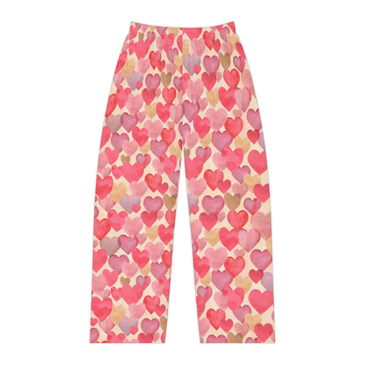 Heart Print Pajama Pants — Women's Valentine's Lounge Sleepwear