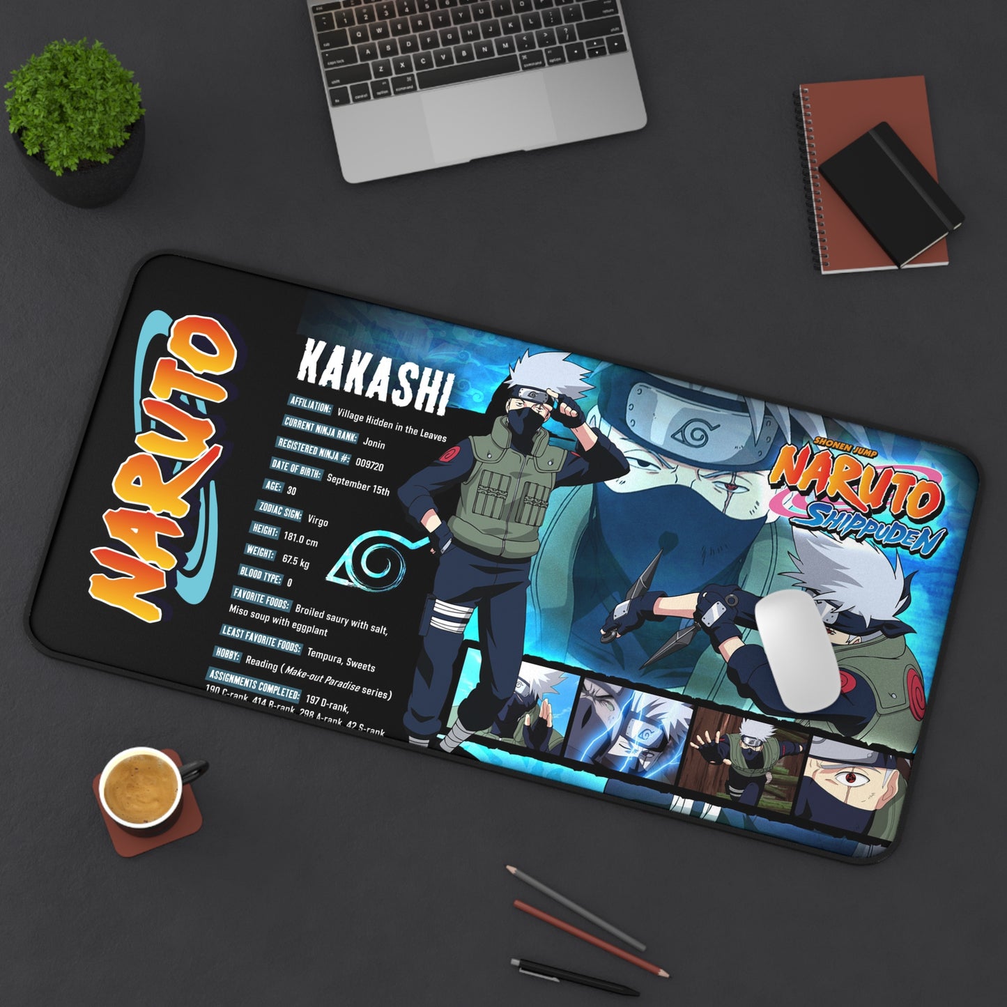 Naruto Kakashi Desk Mat | Anime Gaming Mousepad