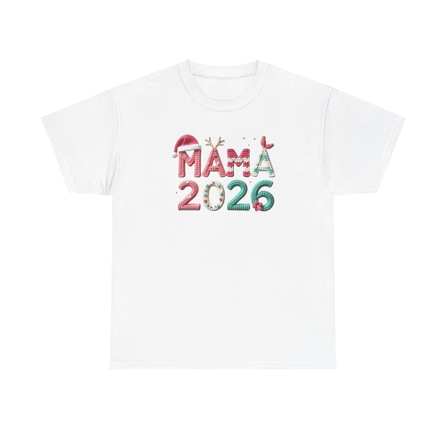 Mama 2026 Christmas Tee Festive Mama Pregnancy Announcement Shirt