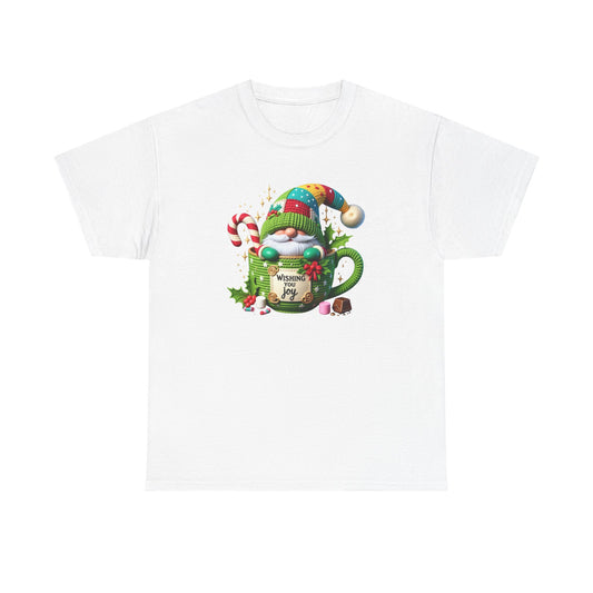 Gnome in Hot Cocoa mug graphic T-Shirt | Christmas holiday cute winter design