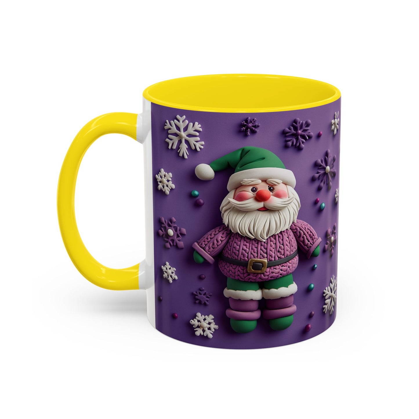 Purple Santa Snowflake Mug | Accent Coffee Mug