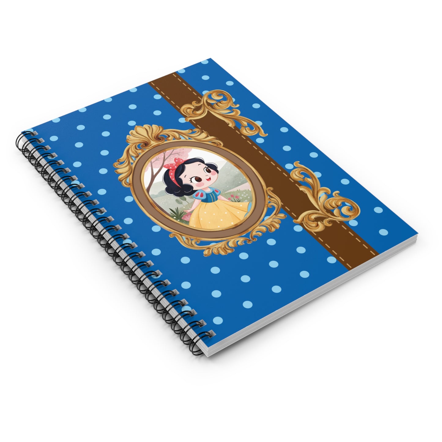 Princess Portrait Polka Dot Spiral Notebook