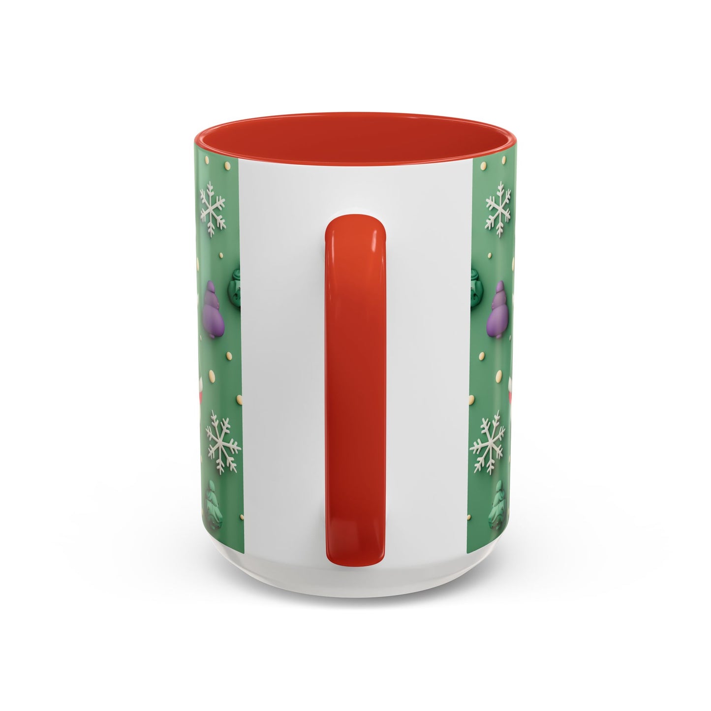 Whimsical Santa Pattern Accent Coffee Mug | Christmas Santa Snowflakes 11oz 15oz