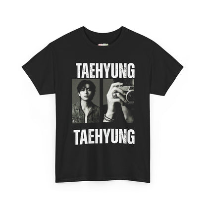 Taehyung Photo Collage Tee | Black Graphic T-Shirt BTS Shirt