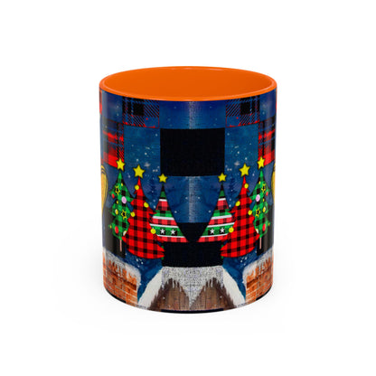 Plaid Christmas Trees Heart Mug | Accent Coffee Mug
