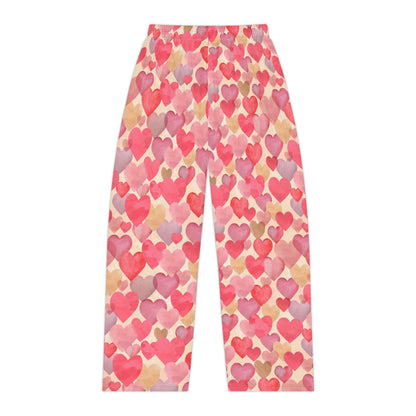 Heart Print Pajama Pants — Women's Valentine's Lounge Sleepwear