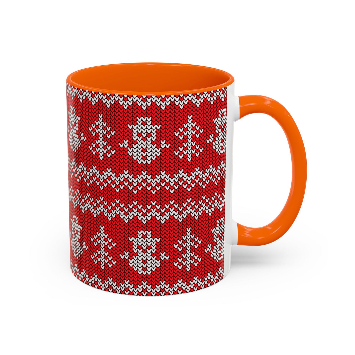 Snowman Knit Pattern Accent Mug | Christmas Holiday Coffee Cup