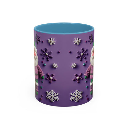 Purple Santa Snowflake Mug | Accent Coffee Mug