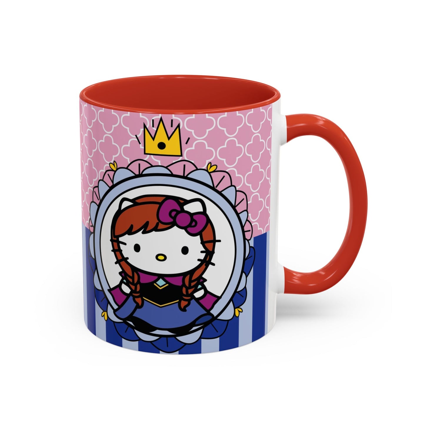 Princess Kitty Hello Kitty Accent Coffee Mug | Cute Pink & Blue 11/15oz