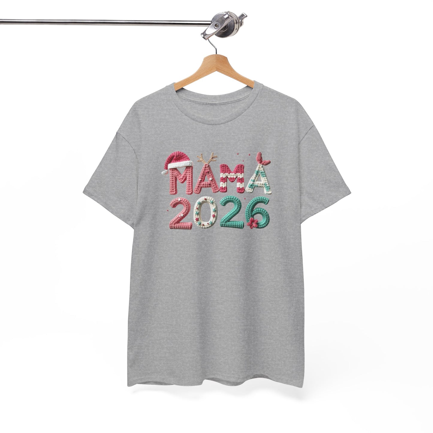 Mama 2026 Christmas Tee Festive Mama Pregnancy Announcement Shirt