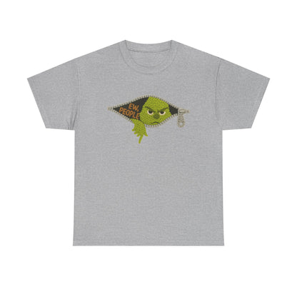 Grumpy Green Monster Peeking Tee | "Ew People" graphic