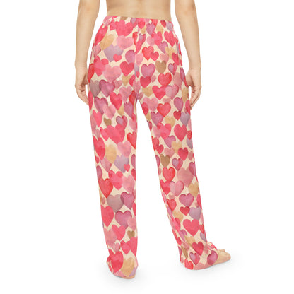 Heart Print Pajama Pants — Women's Valentine's Lounge Sleepwear