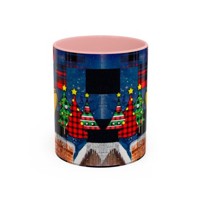 Plaid Christmas Trees Heart Mug | Accent Coffee Mug