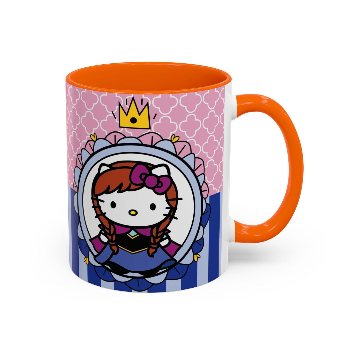 Princess Kitty Hello Kitty Accent Coffee Mug | Cute Pink & Blue 11/15oz