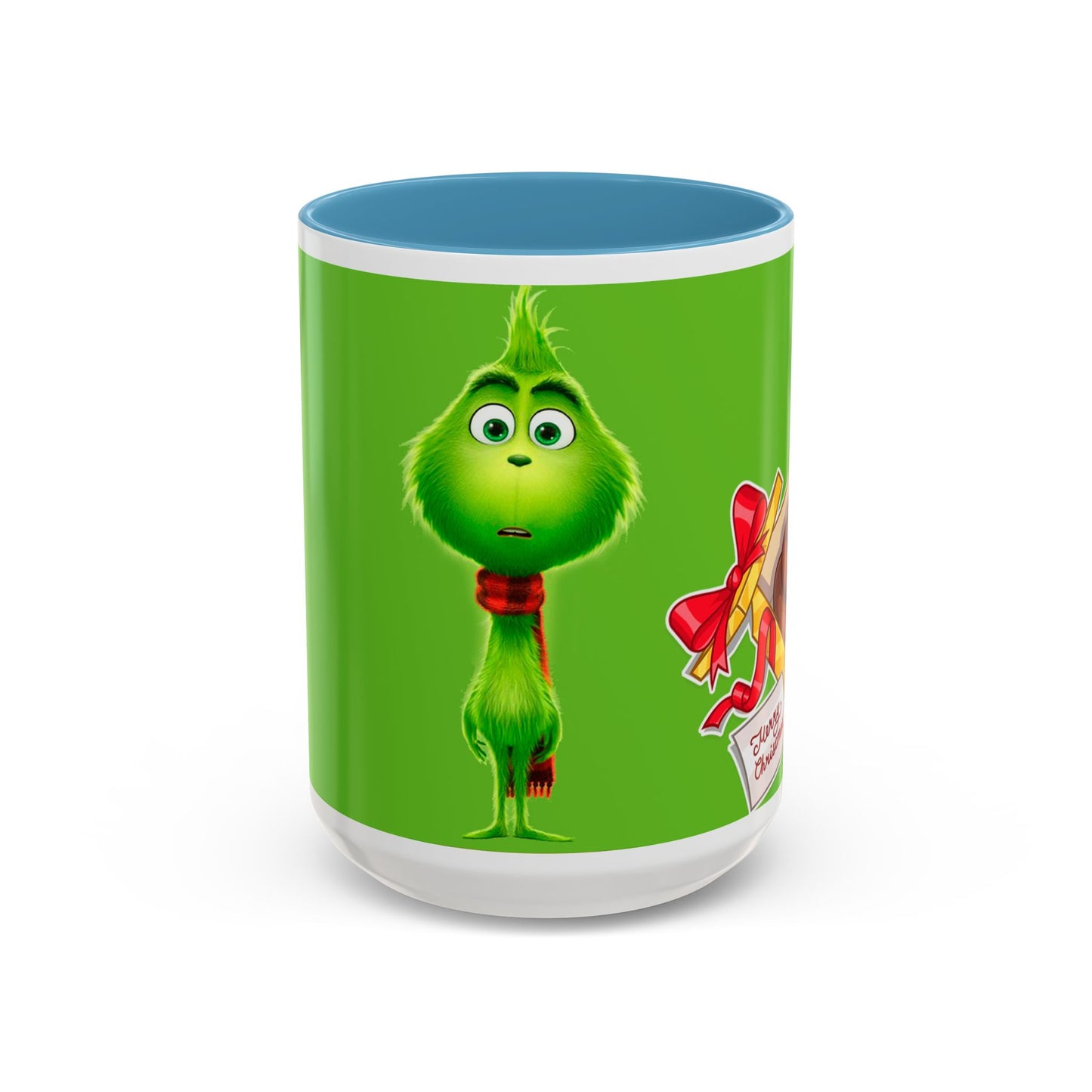 Grinch Character with Poop Present Mug | Accent Coffee Mug