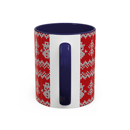 Snowman Knit Pattern Accent Mug | Christmas Holiday Coffee Cup