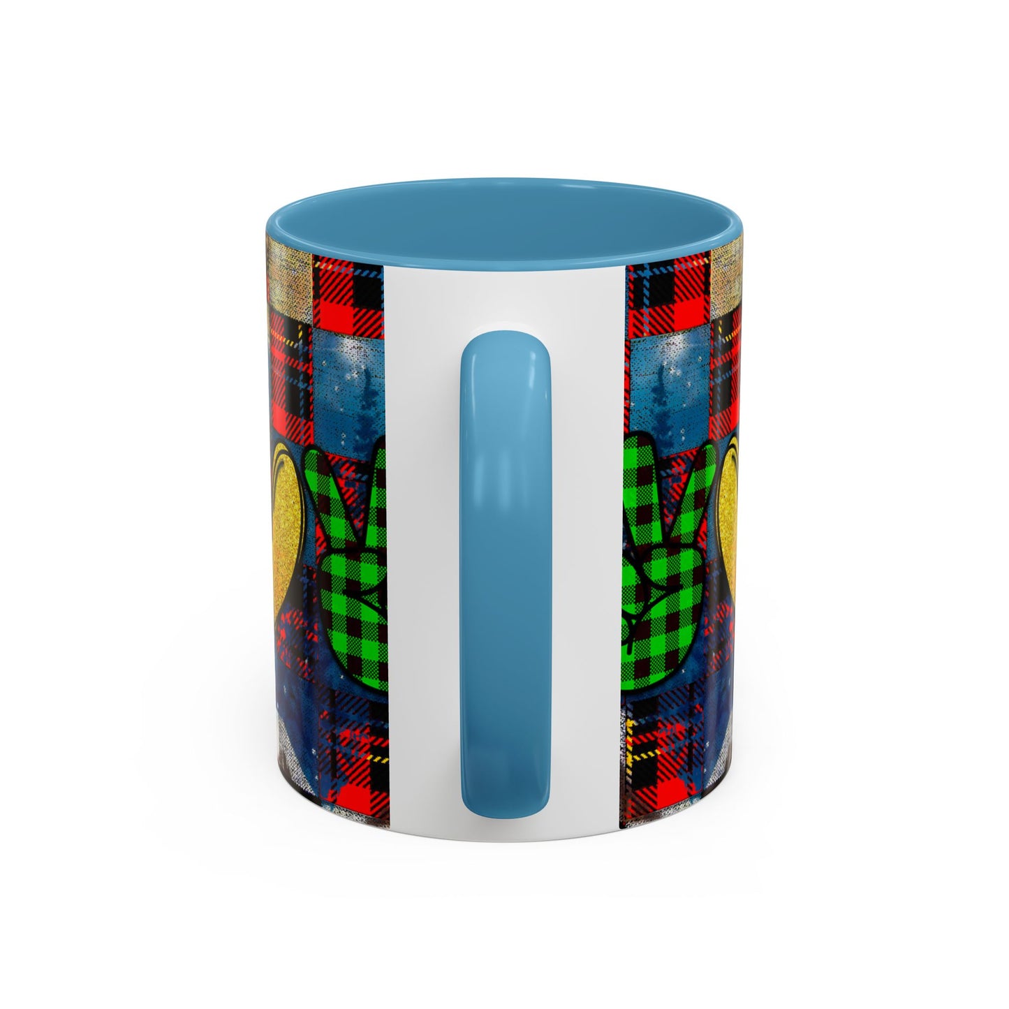 Plaid Christmas Trees Heart Mug | Accent Coffee Mug