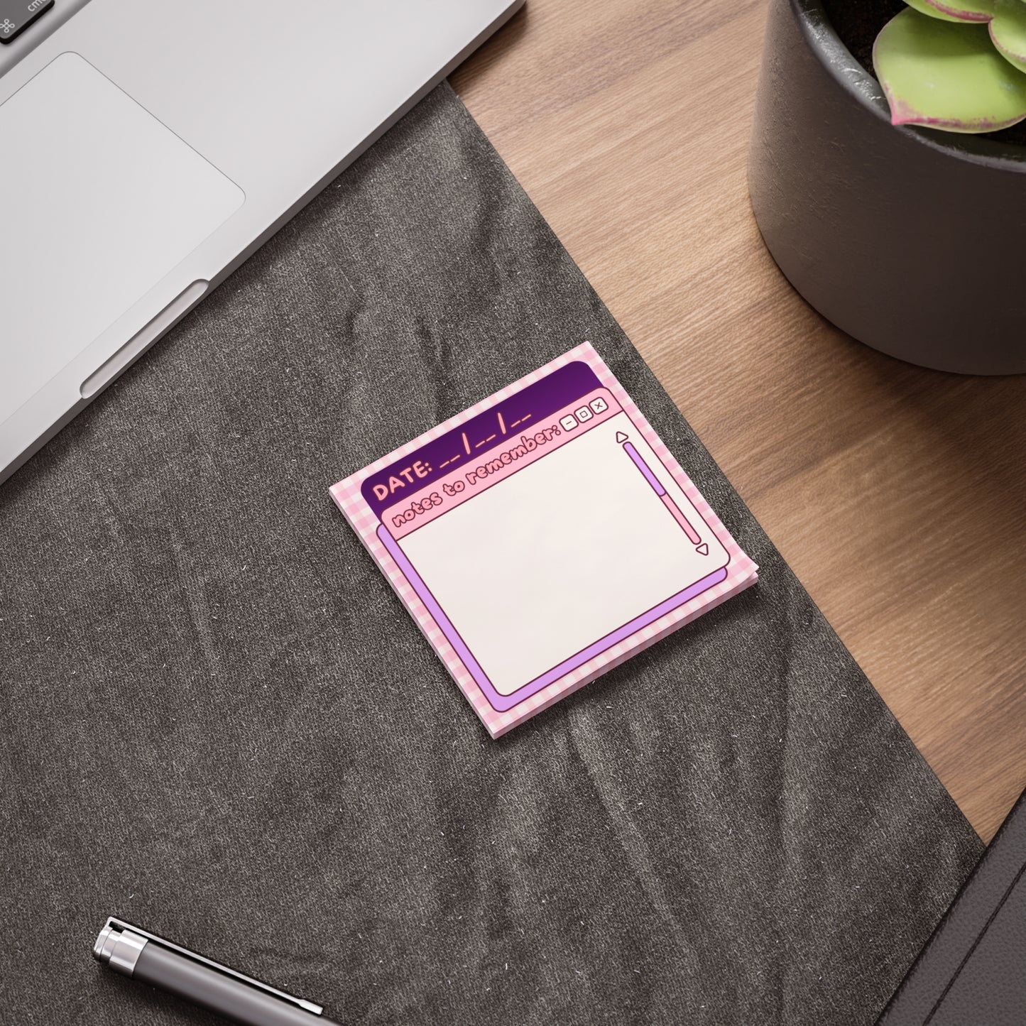 Notes to Remember Sticky Note Pad | Cute Pink Desktop Sticky Notes