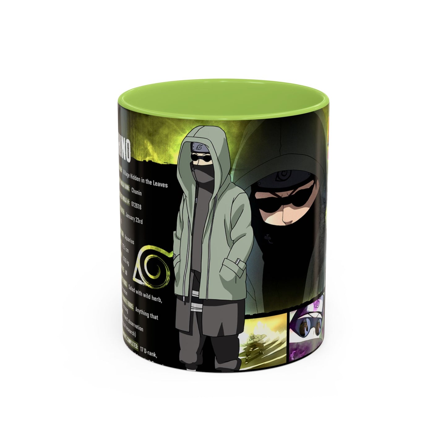 Naruto Shippuden Shino Aburame Accent Coffee Mug  Anime Character Fan Gift (11/15oz)