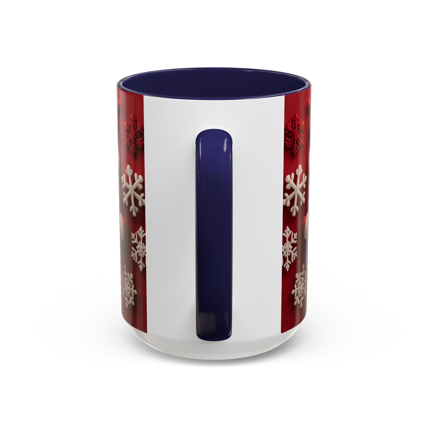 Santa Claus Pattern Mug | Red Snowflakes Christmas Coffee Cup