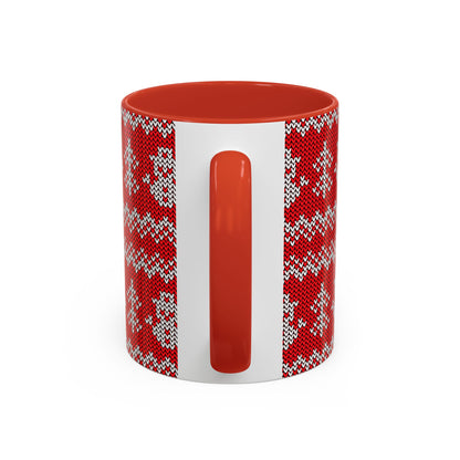Snowman Knit Pattern Accent Mug | Christmas Holiday Coffee Cup