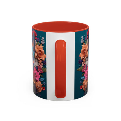 Floral French Bulldog Accent Coffee Mug - Colorful Dog Art 11/15oz