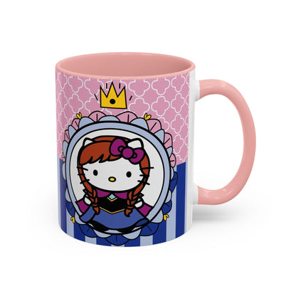 Princess Kitty Hello Kitty Accent Coffee Mug | Cute Pink & Blue 11/15oz