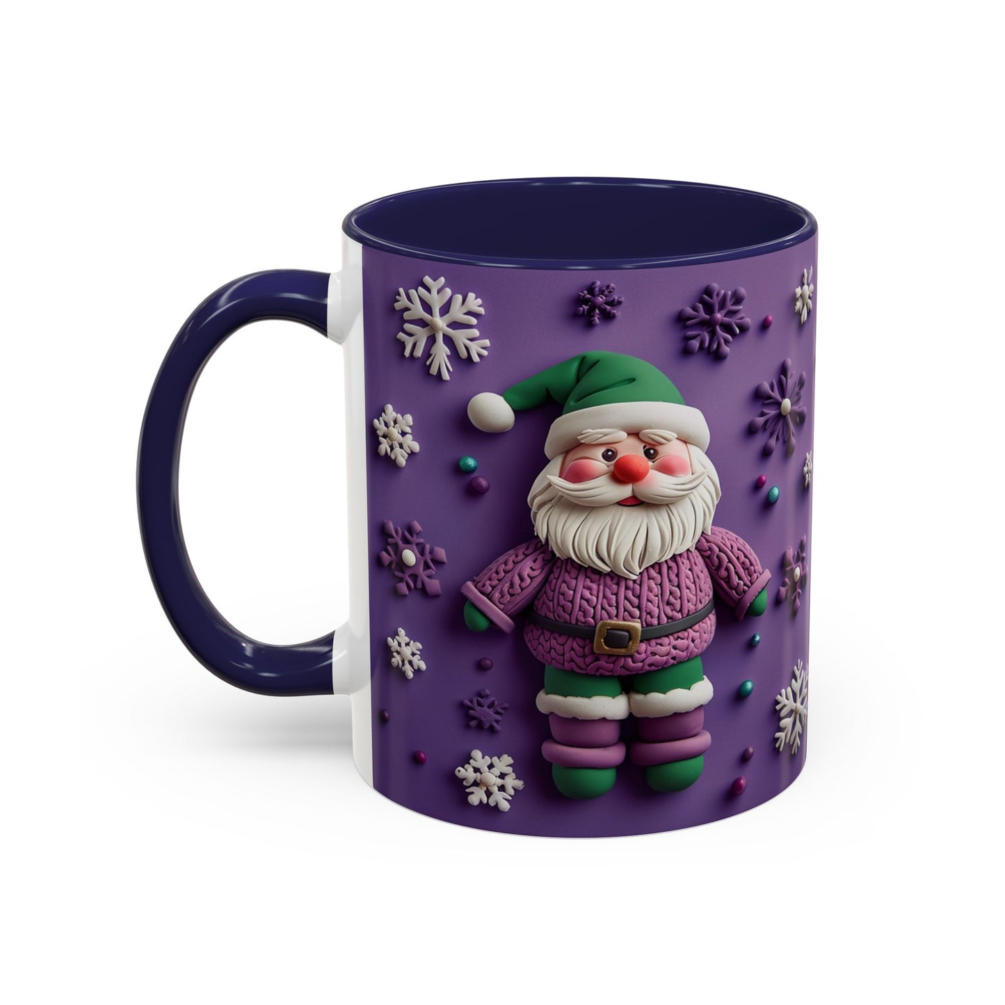 Purple Santa Snowflake Mug | Accent Coffee Mug