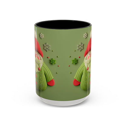 Green Knit Santa Mug | Accent Coffee Mug
