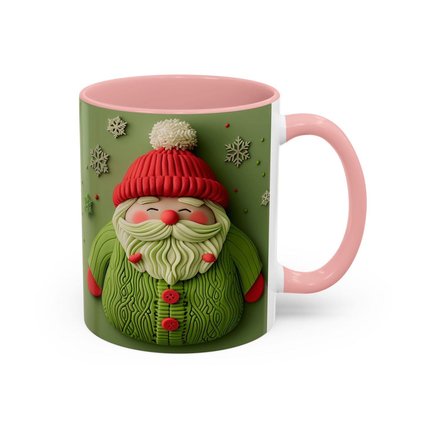 Green Knit Santa Mug | Accent Coffee Mug