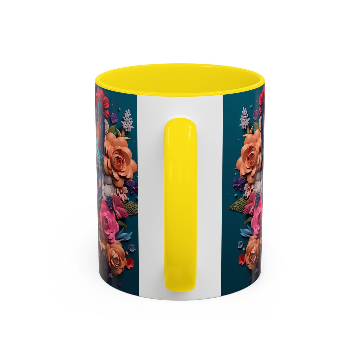 Floral French Bulldog Accent Coffee Mug - Colorful Dog Art 11/15oz