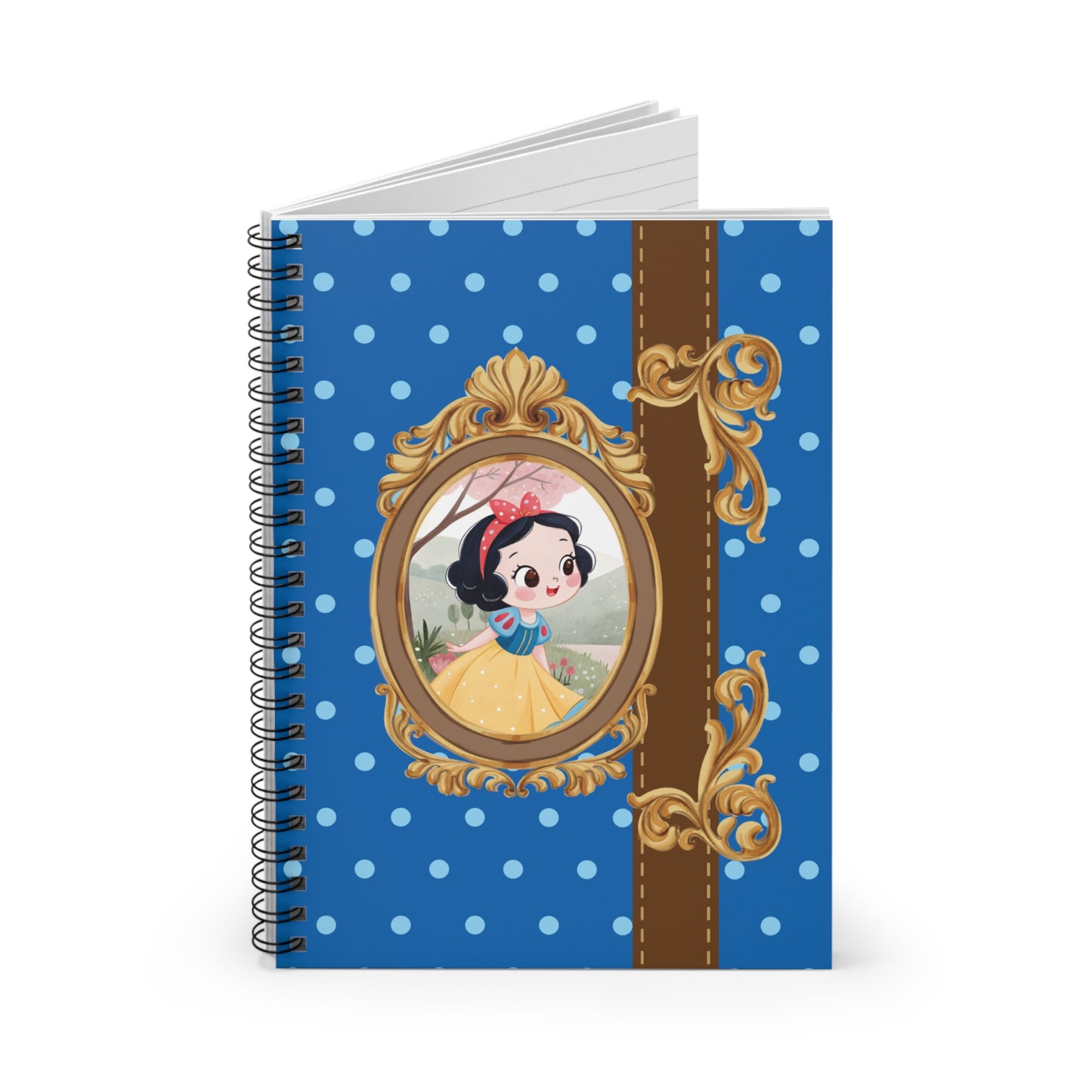 Princess Portrait Polka Dot Spiral Notebook
