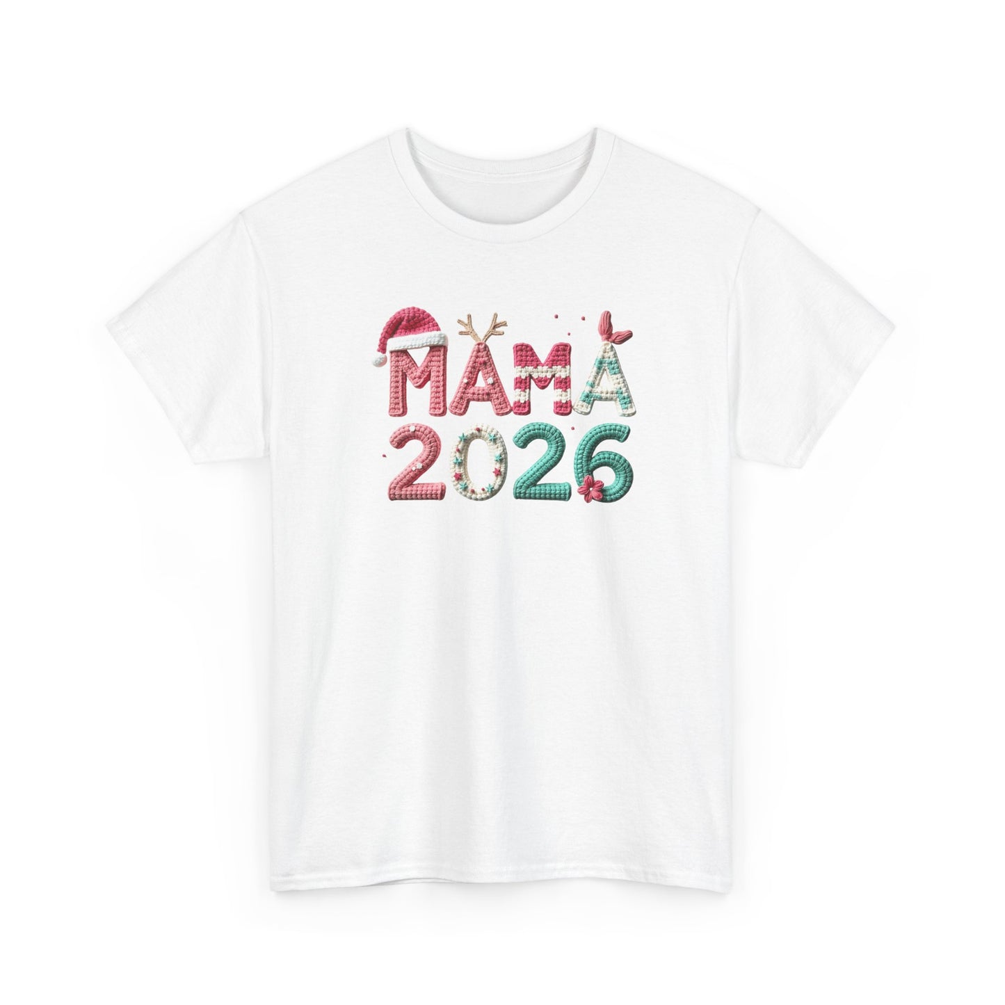 Mama 2026 Christmas Tee Festive Mama Pregnancy Announcement Shirt