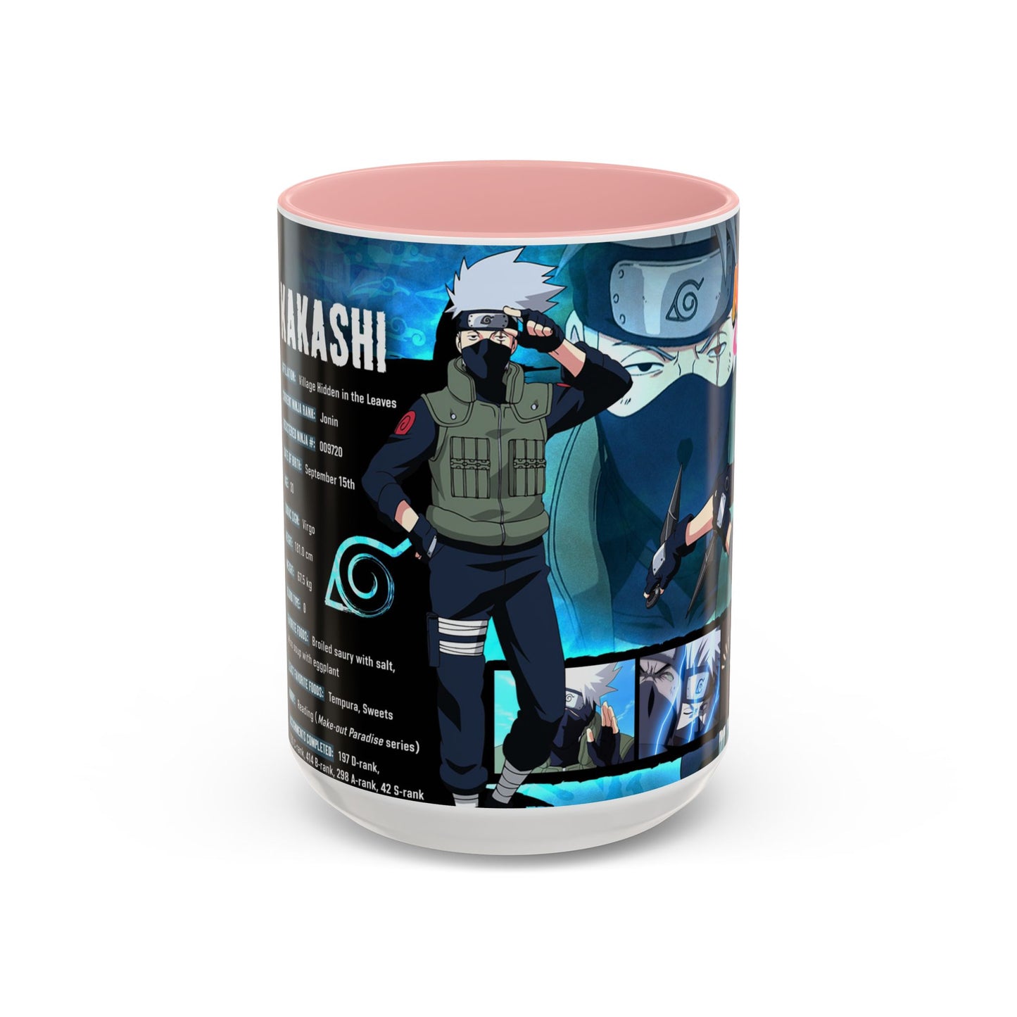 Naruto Kakashi Accent Coffee Mug  Anime Character Collage 11/15oz