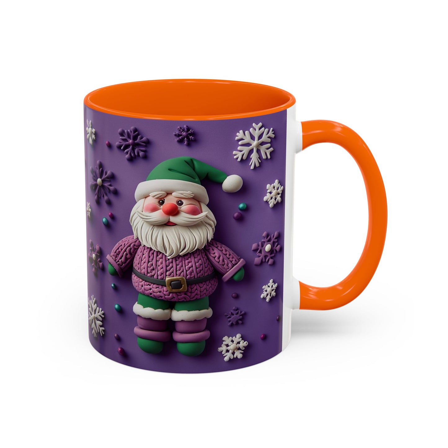 Purple Santa Snowflake Mug | Accent Coffee Mug