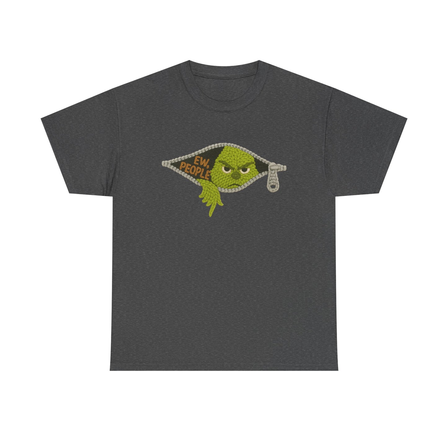 Grumpy Green Monster Peeking Tee | "Ew People" graphic